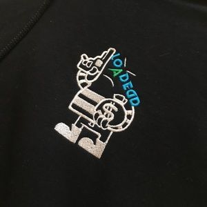 Unisex Black Embroidery Loaded Hoodie
